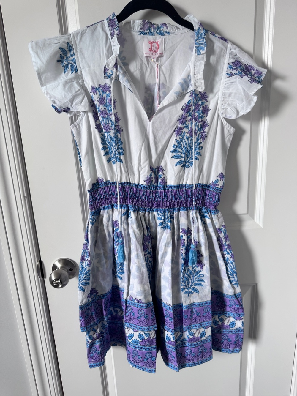 NWT-Victoria Dunn White Dress Bohemian Style-Small